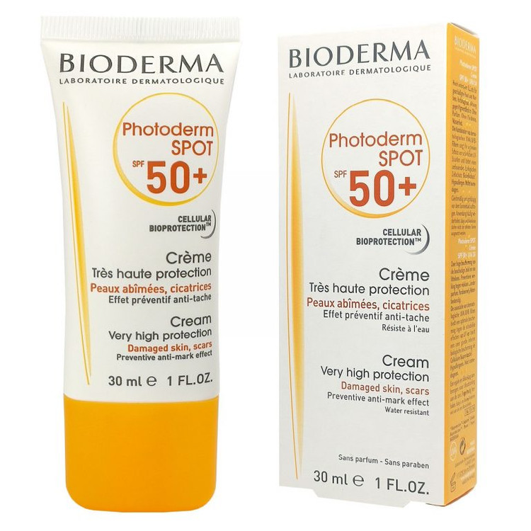 کرم ضد آفتاب بدون رنگ بایودرما مدل photoderm-SPOT حجم 30 میلی لیتر BIODERMA