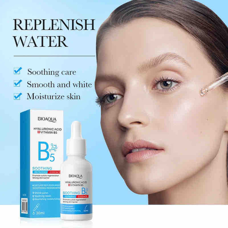 سرم صورت ترمیم سد دفاعی پوست و تقویت پوست ویتامین B5 بیوآکوا حجم 30 میل BIOAQUA