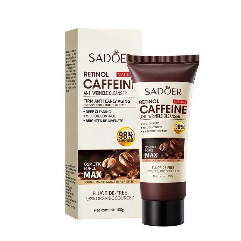 فوم شستشوی صورت ضد چروک کافئین رتینول سادور وزن 100 گرم SADOER Retinol Caffeine