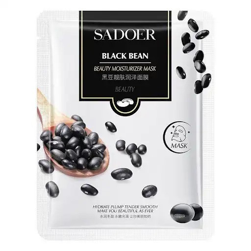 ماسک ورقه ای صورت مرطوب کننده لوبیا سیاه سادور وزن 25 گرم SADOER