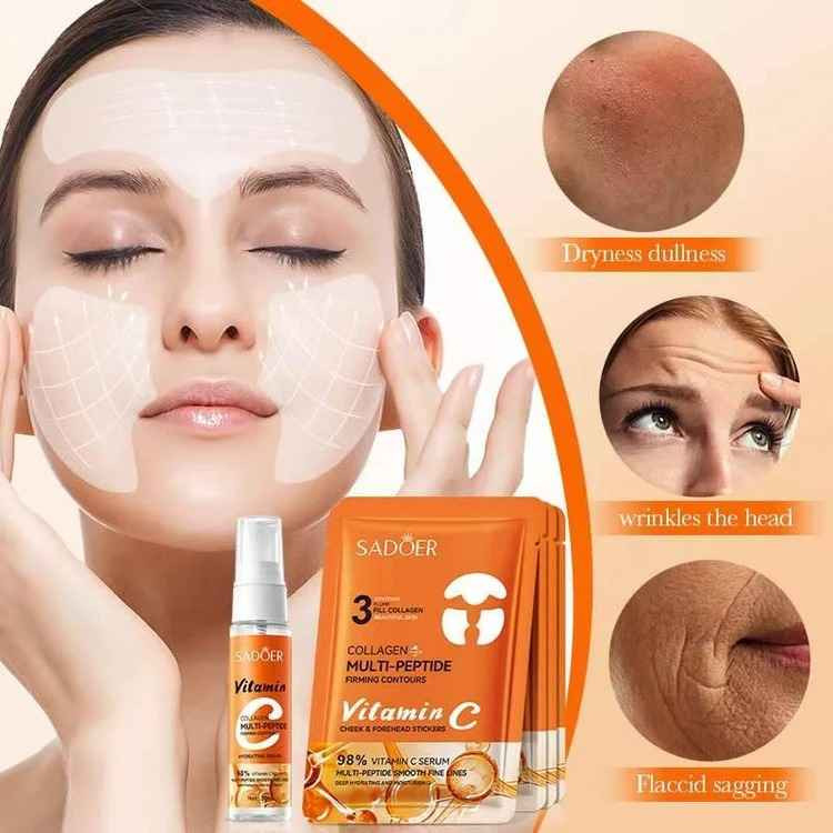 ست کاغذ (ماسک) جذبی مولتی پپتاید و ویتامین سی سادور sadoer