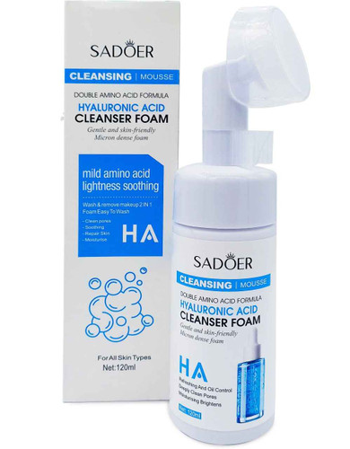 فوم شستشو صورت آبرسان براشدار سادور مدل هیالورونیک اسید و آمینو اسید حجم ۱۲۰ میلی لیتر