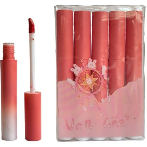 پک 5 تایی رژلب مایع مخملی کره ای VON GEE