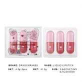 پک رژلب مایع سه عددی براق شایندار دراگون رانی مدل CHARMING LIP GLOSS