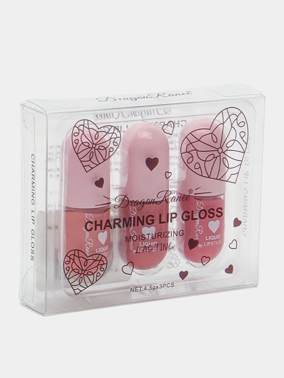 پک رژلب مایع سه عددی براق شایندار دراگون رانی مدل CHARMING LIP GLOSS