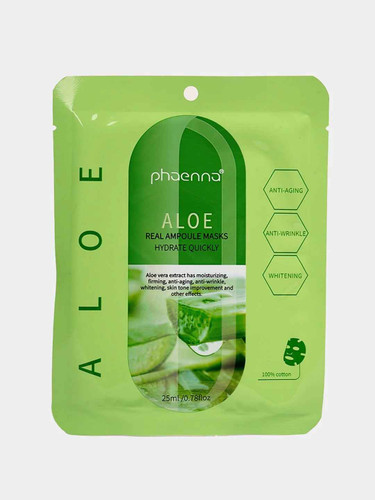 ماسک صورت ورقه ای آبرسان آلوئه ورا phaenna وزن 25 گرم