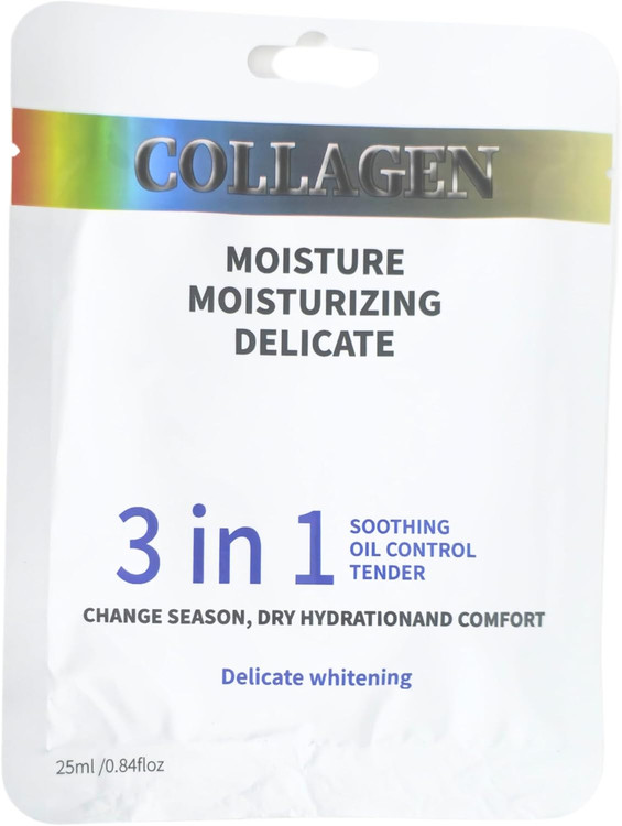 ماسک صورت ورقه ای (ترکیب کلاژن، مرطوبکنندگی و کنترل چربی) 3 در 1 کلاژن وزن 25 گرم