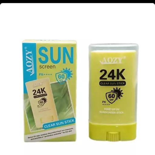 ضد آفتاب استیکی مدل برگ لیمو SPF 60 آزی سان AOZY SUN
