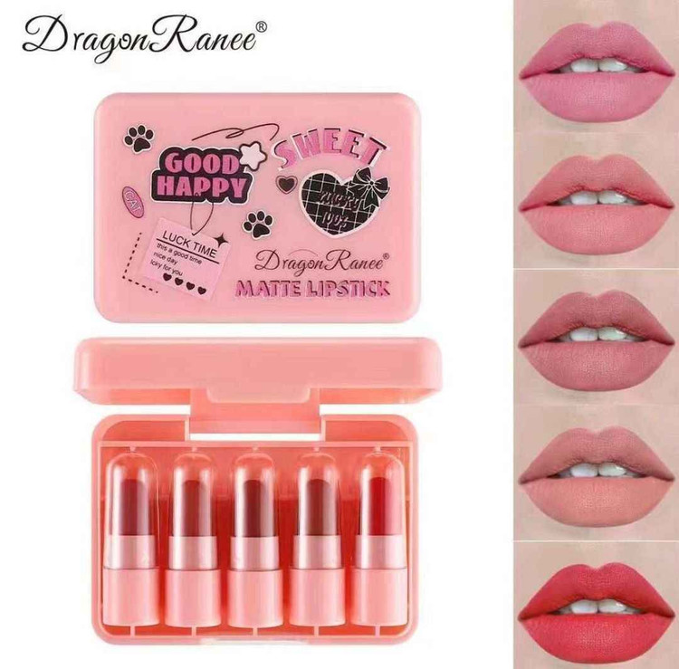 پک رژلب جامد 5 عددی مینی دراگون رانی Dragon Ranee مدل sweet