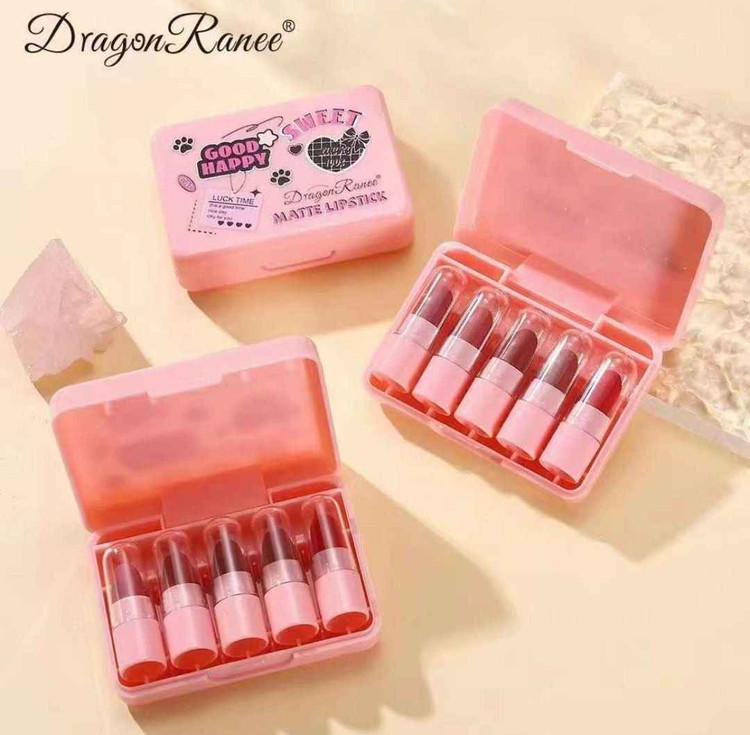 پک رژلب جامد 5 عددی مینی دراگون رانی Dragon Ranee مدل sweet