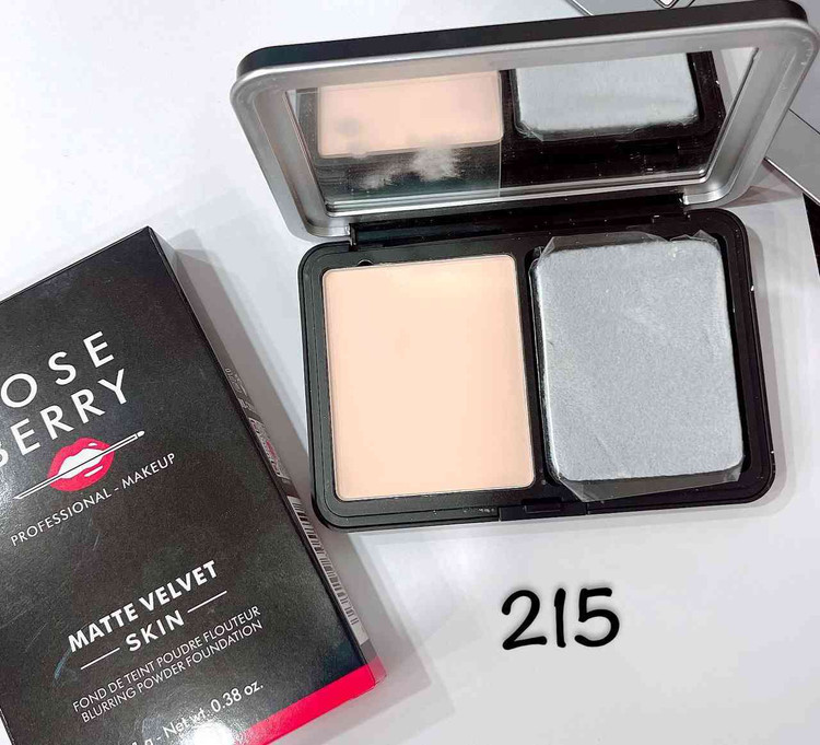 پنکک مخملی فول کاور ضد آب رزبری وزن 11 گرم ROSE BERRY