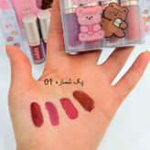 پک رژلب مایع 4 عددی براق یاکیس YEAHKISS مدل خرسی