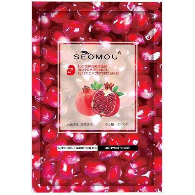 ماسک صورت ورقه ای ضد لک و روشن کننده انار سئومو وزن 30 گرم SEOMOU