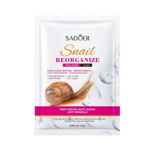 ماسک صورت ورقه ای کلاژن و حلزون سادور وزن 25 گرم SADOER