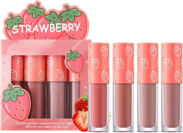 پک رژلب مایع 4 تایی دراگون رانی مدل میوه ای DRAGON RANEE