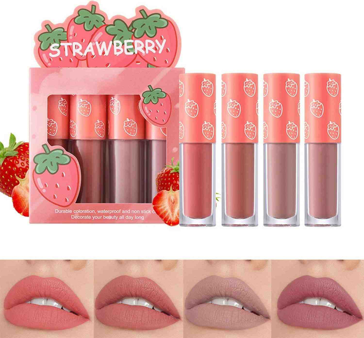 پک رژلب مایع 4 تایی دراگون رانی مدل میوه ای DRAGON RANEE