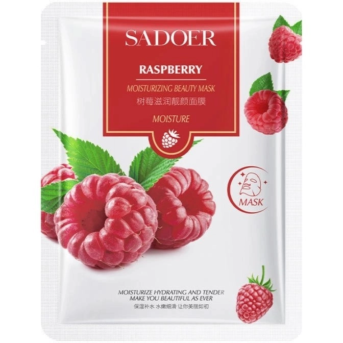 ماسک صورت ورقه ای احیا و تغذیه کننده پوست تمشک سادور وزن 25 گرم SADOER