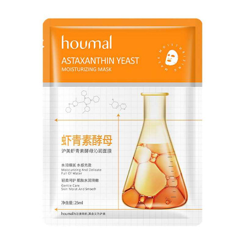 ماسک صورت ورقه ای مرطوب کننده و آنتی اکسیدان آستاگزانتین و مخمر هومال Humal