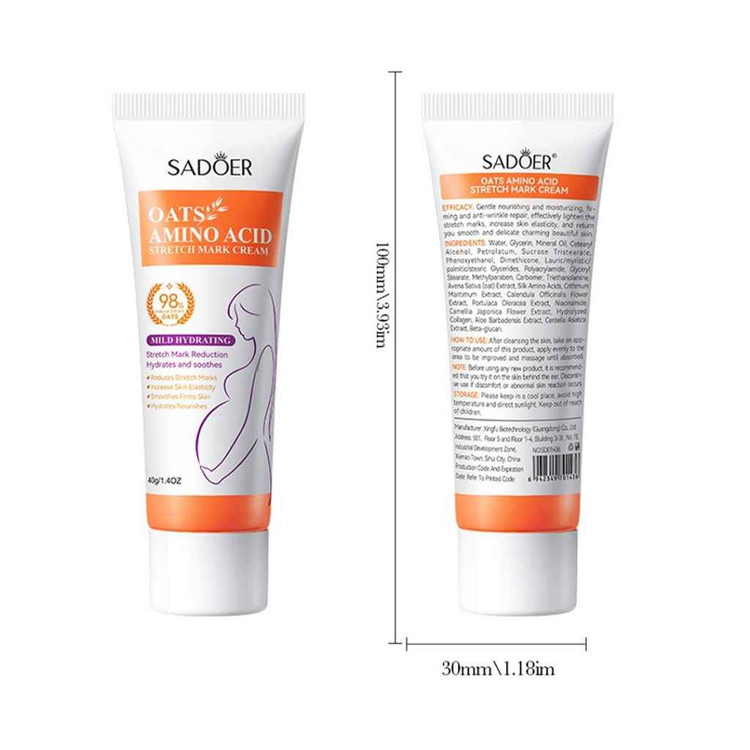 کرم ترمیم کننده استرچ مارک سادور حاوی جو دوسر و آمینو اسید وزن 40 گرم SADOER
