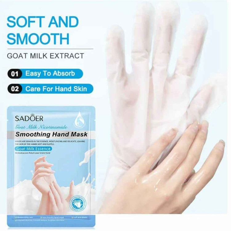 ماسک ورقه ای دست جوان کننده شیر بز و نیکوتینامید سادور وزن 35 گرم