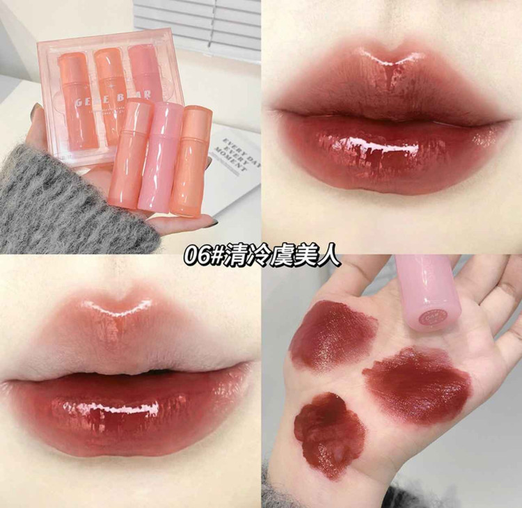 لیپ گلاس طرح کره ای گی گی بیر مدل خیس پاستیلی GEGE BEAR