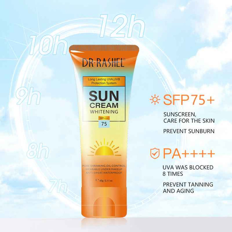 کرم ضد آفتاب مدل سفید کننده و ضد لک SPF75 وزن 60 گرم