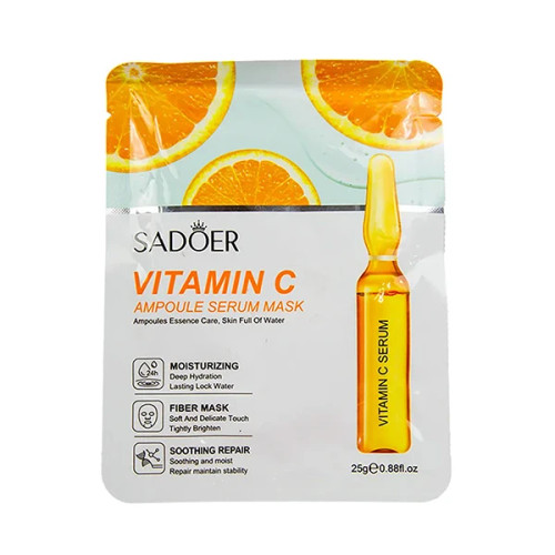 ماسک ورقه ای صورت روشن کننده و آنتی اکسیدان سرم ویتامین سی سادور وزن 25 گرم
