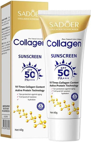 کرم ضد آفتاب بدون رنگ کلاژن سادور SPF50 وزن 40 گرم