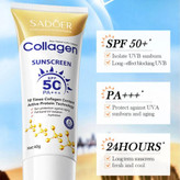 کرم ضد آفتاب بدون رنگ کلاژن سادور SPF50 وزن 40 گرم