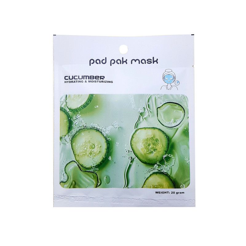 ماسک صورت ورقه ای آبرسان خیار پد پاک وزن 20 گرم pad pak