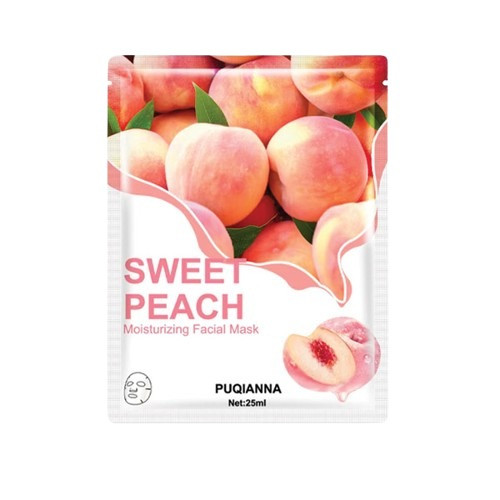 ماسک صورت ورقه ای آبرسان و مرطوب کننده هلو پوکیانا PUQIANNA وزن 25 گرم