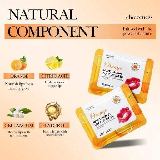 ماسک ورقه ای لب نرم کننده ویتامین سی FAYANKOU وزن 8 گرم