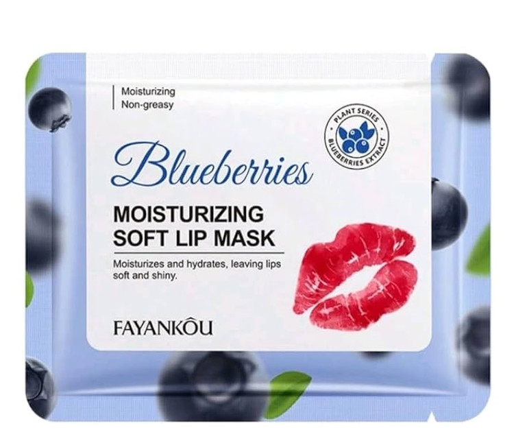ماسک ورقه ای لب نرم کننده و مرطوب کننده بلوبری FAYANKOU وزن 8 گرم