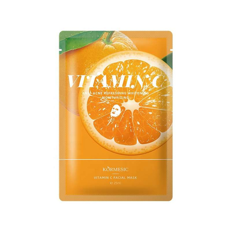 ماسک ورقه ای صورت روشن کننده و آنتی اکسیدان ویتامین سی کورمسیک وزن 25 گرم