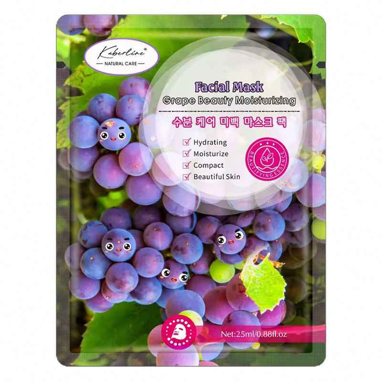 ماسک صورت ورقه ای روشن کننده و سفت کننده انگور سیاه پوکیانا وزن 25 گرم