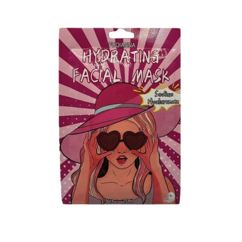 ماسک صورت ورقه ای روشن کننده و جوان ساز هیالورونات پوکیانا PUQIANNA وزن 25 گرم