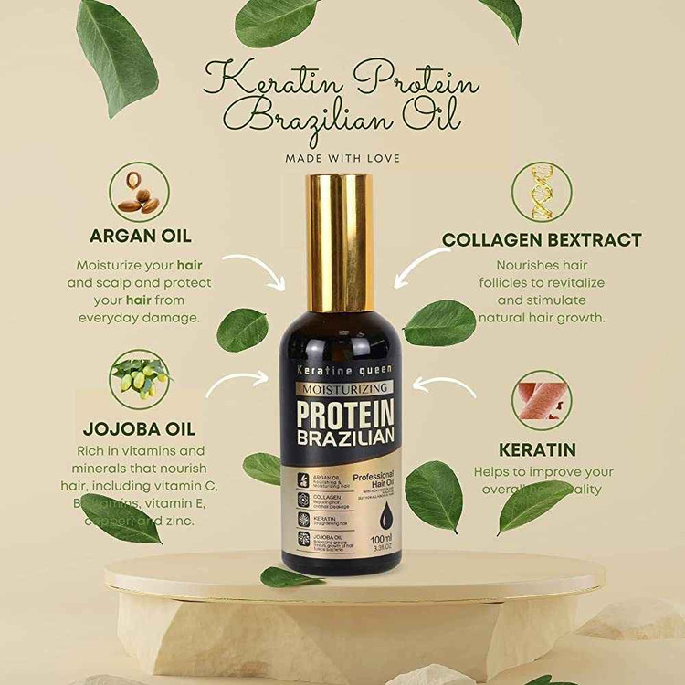 روغن مو آرگان کراتین کویین مدل پروتیین برزیلی حجم 100 میل