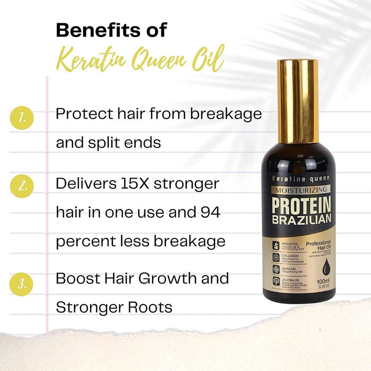 روغن مو آرگان کراتین کویین مدل پروتیین برزیلی حجم 100 میل