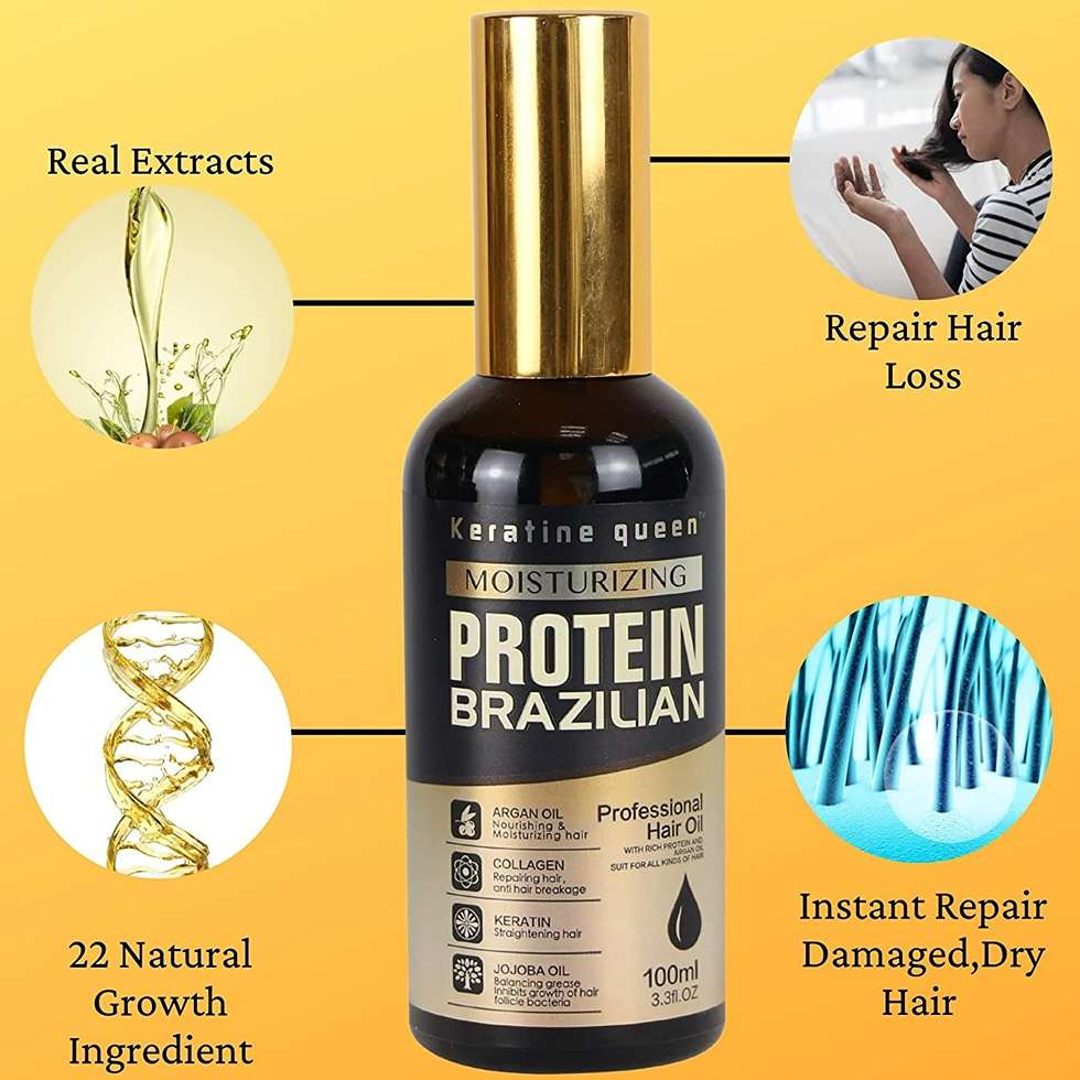 روغن مو آرگان کراتین کویین مدل پروتیین برزیلی حجم 100 میل