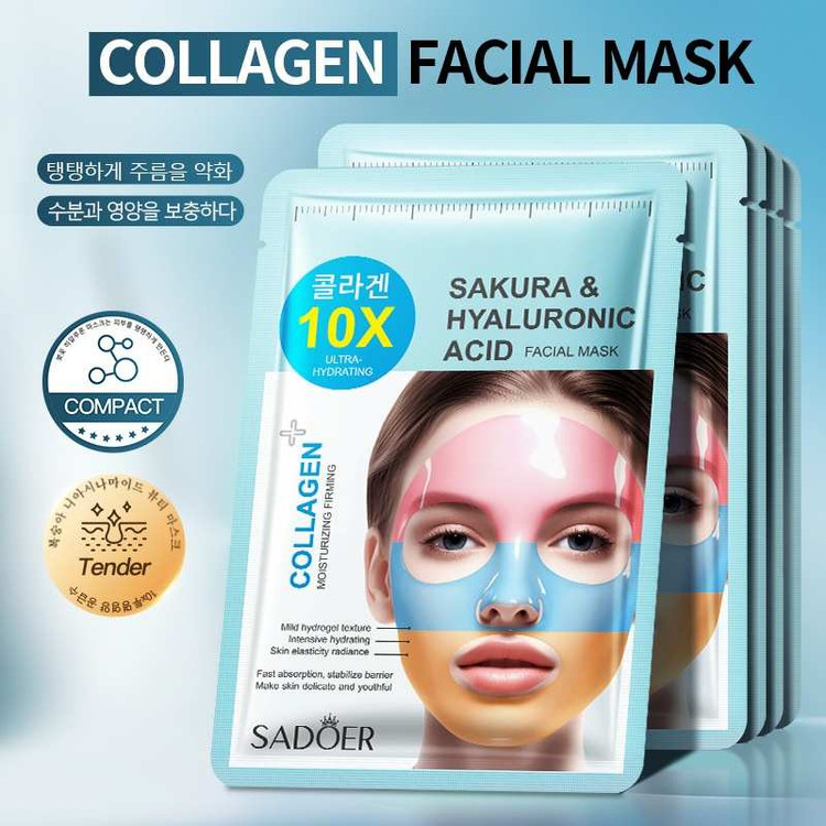 ماسک صورت ورقه ای ساکورا و هیالورونیک اسید سادور وزن 30 گرم