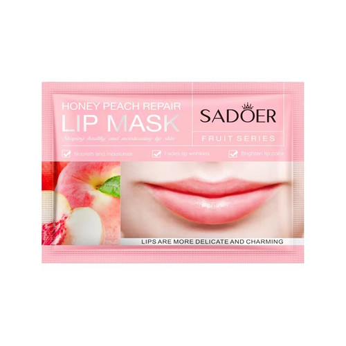 ماسک ورقه ای لب ترمیم کننده و آبرسان سادور مدل هلو وزن 8 گرم
