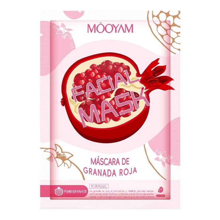 ماسک صورت ورقه ای ضد پیری و روشن کننده انار مویام وزن 25 گرم