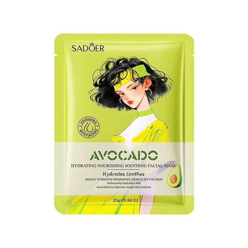 ماسک ورقه ای صورت آبرسان آووکادو سادور وزن 25 گرم sadoer