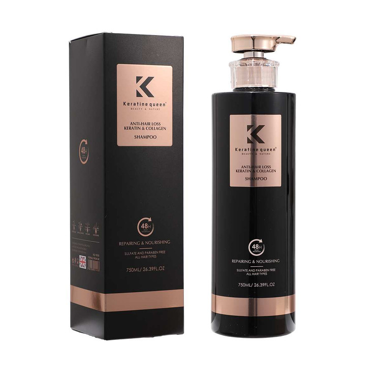 شامپو ضد ریزش کراتین کویین مدل کراتین و کلاژن حجم 750 میل