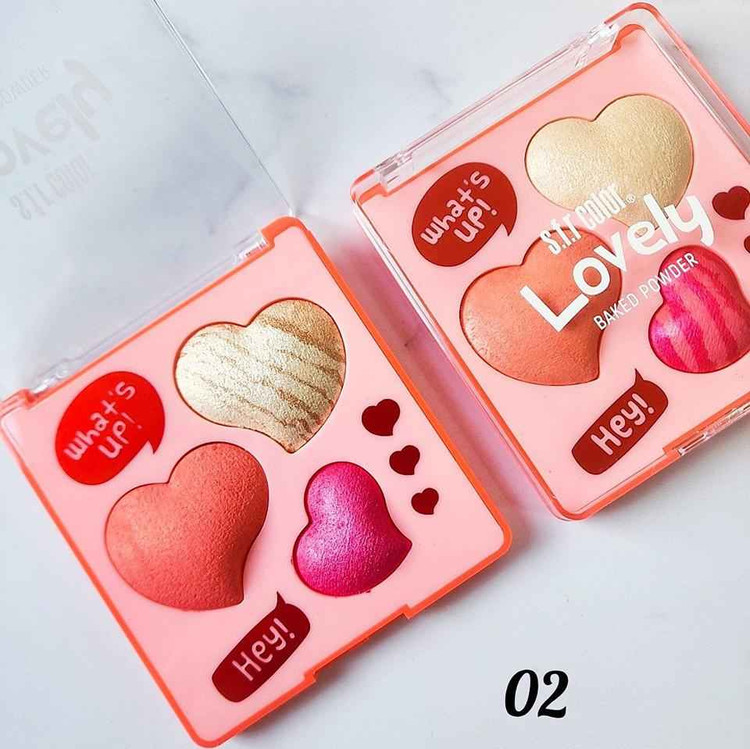 پالت رژگونه و هایلایتر s.f.r مدل Lovely