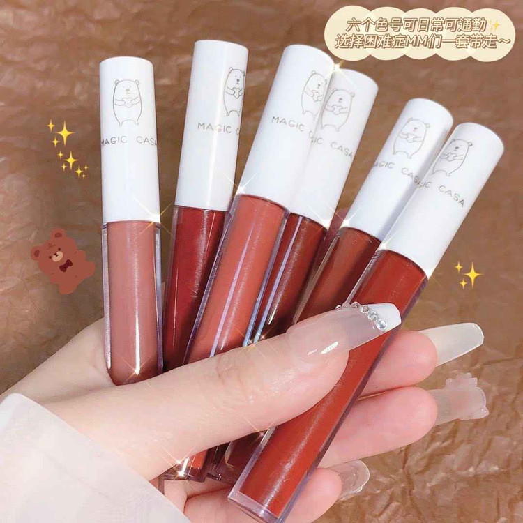 رژ لب مایع مجیک کاسا طرح خرسی بسته 6 عددی