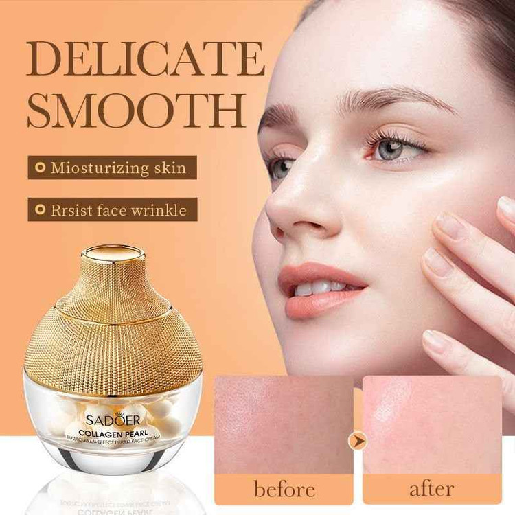 کرم صورت ضد چروک مروارید طلایی کلاژن سادور وزن 70 گرم