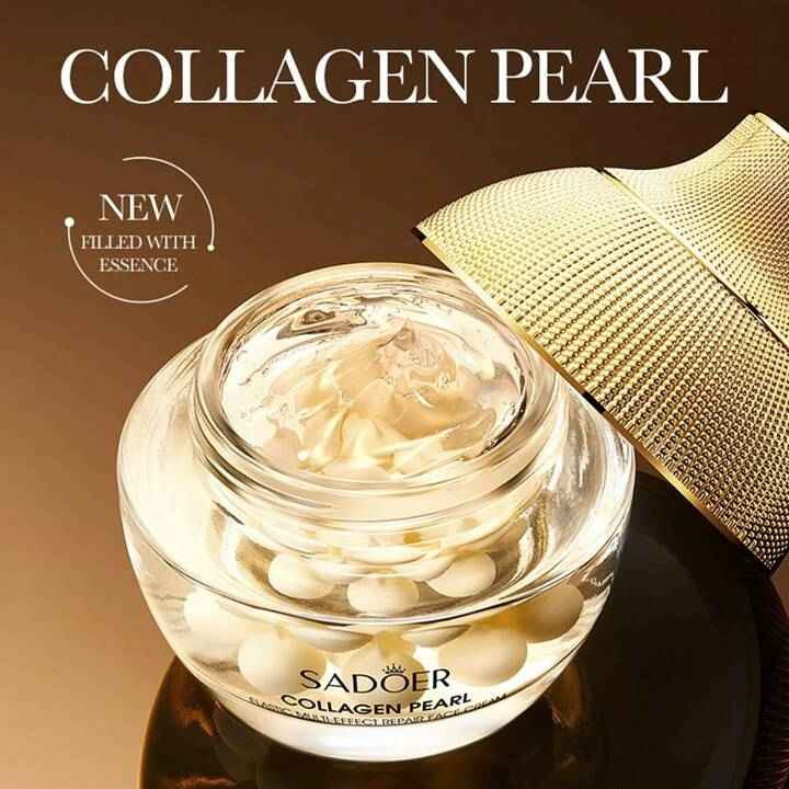 کرم صورت ضد چروک مروارید طلایی کلاژن سادور وزن 70 گرم