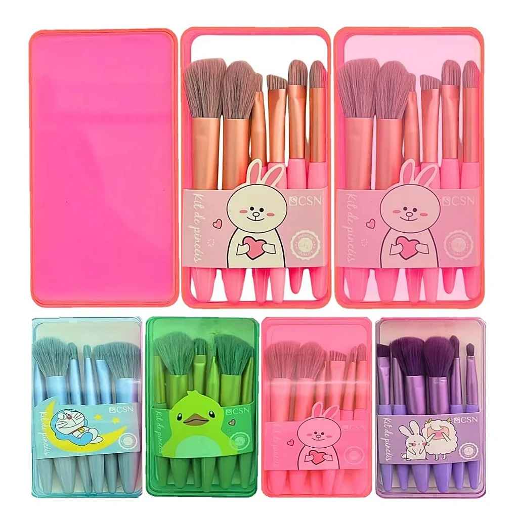 ست براش آرایشی 6 عددی با جعبه طلقی