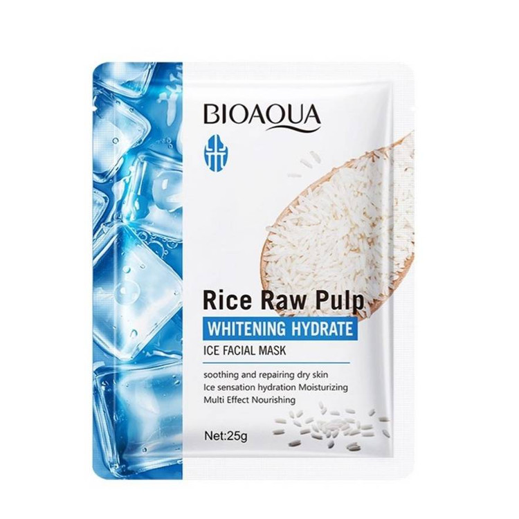 ماسک صورت ورقه ای روشن کننده برنج و یخ وزن 25 گرم